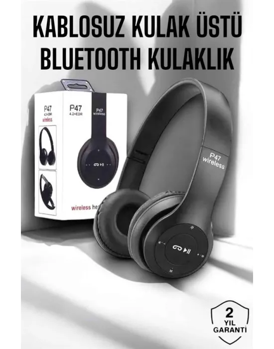 Kulak Üstü Tf Kart Ve Aux Destekli Ergonomik Bluetooth Kulaklık