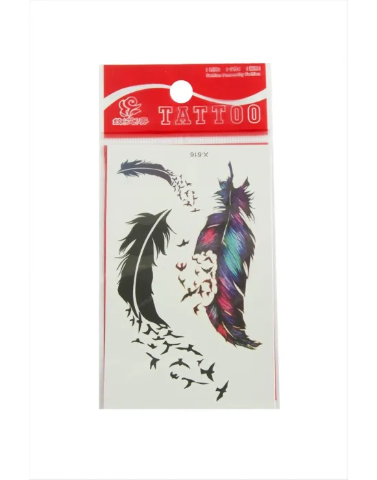 Kuş Tüy Tattoo Dövme Sticker
