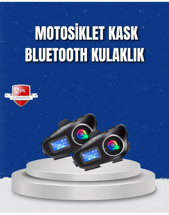 Lcd Ekranlı Bluetooth Kask Kulaklığı Fm Radyo Ve Sd Kart Girişli