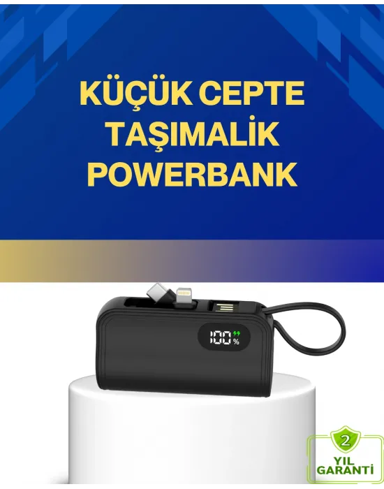 Led Göstergeli 2000mah Cep Tipi Hızlı Şarj Powerbank