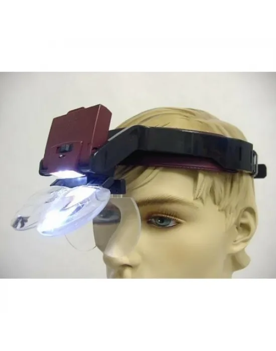 Lens Takmalı 4 Lens , Led Lambalı Şapka Tip Büyüteç