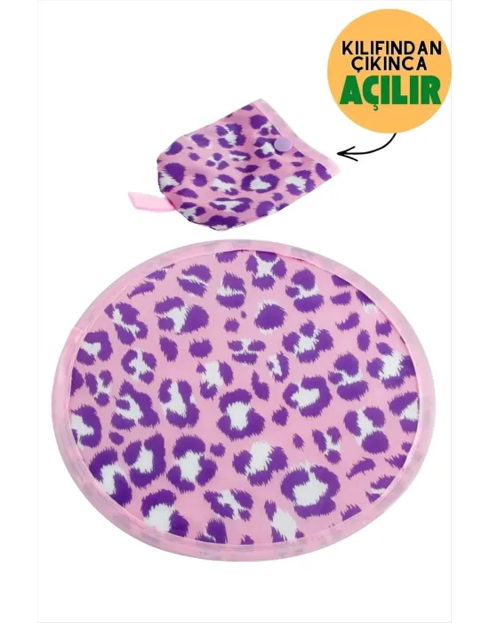 Leopar Desenli Kore Yelpaze
