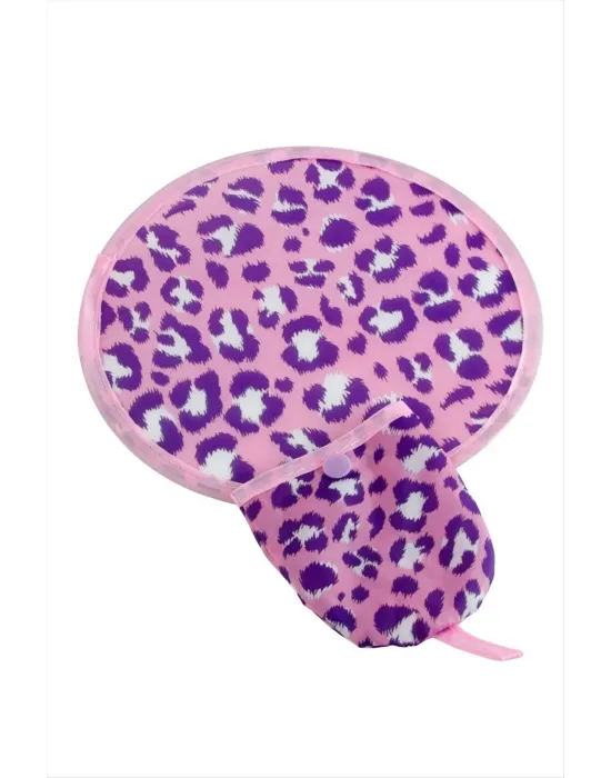 Leopar Desenli Kore Yelpaze