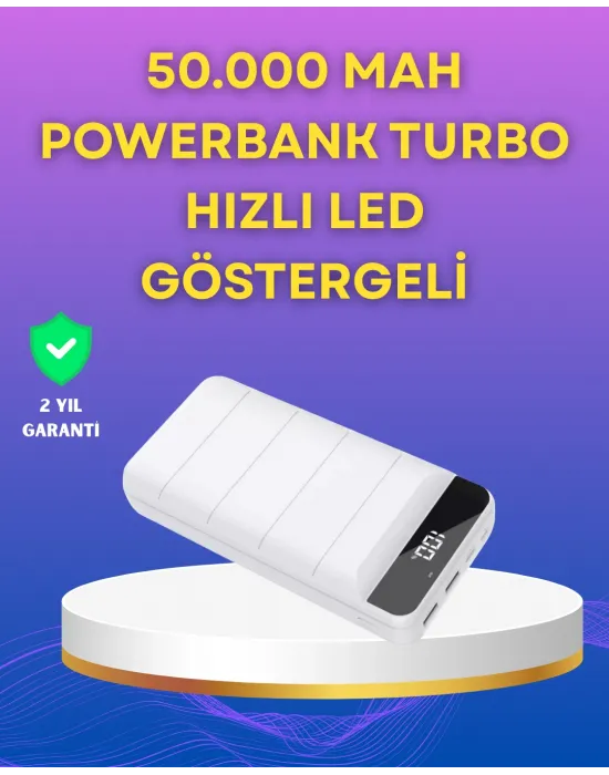 Lightning Ve Type-c Girişli 50000mah Powerbank