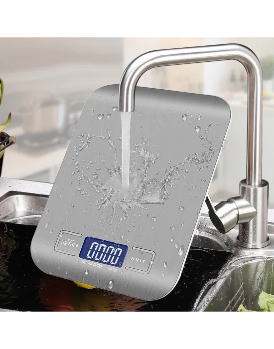 Lüx Dijital Mutfak Terazisi 5 Kg 1 Gr Hassas Paslanmaz Çelik + Pil
