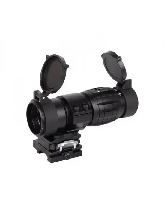 Magnifier 3x Yakınlaştırmalı Dürbün  22mm Ray Uyumlu, Katlanır Yaylı Ayaklı