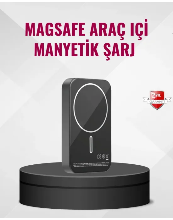 Magsafe Araç Telefon Tutucu 15w Hızlı Şarj Type-c Girişli