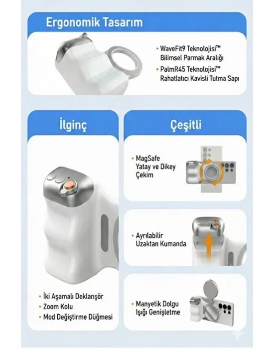 Magsafe Selfie Çubuğu Kamera Kolu Profesyonel Çekim Zoom