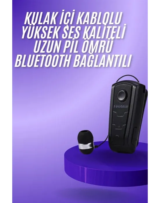Makaralı Bluetooth Kulakiçi Yaka Kulaklığı Kablosuz Kulaklık
