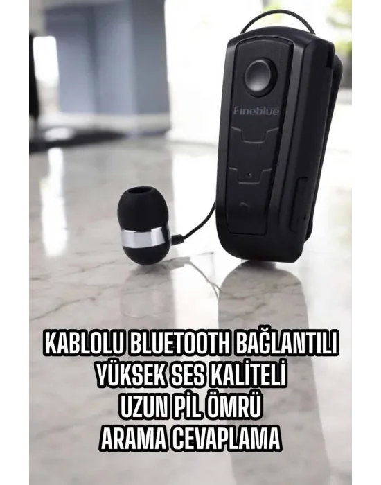 Makaralı Bluetooth Kulaklık Çağrı Cevaplama Kablolu Uzun Pil Ömrü