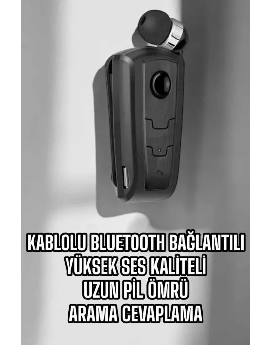 Makaralı Bluetooth Kulaklık Kulak İçi Android İos Uyumlu Titreşimli