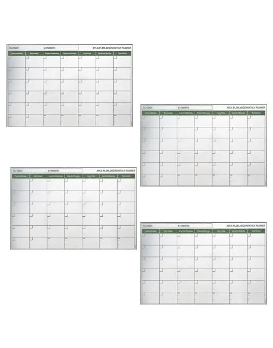 Manyetik Yapışkanlı Bir Aylık Program Planlayıcı Takvim 85x56 Cm