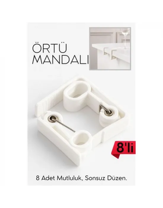 Masa Örtüsü Mandalı Kavisli Plastik 8Lİ Yaylı Klips 718290