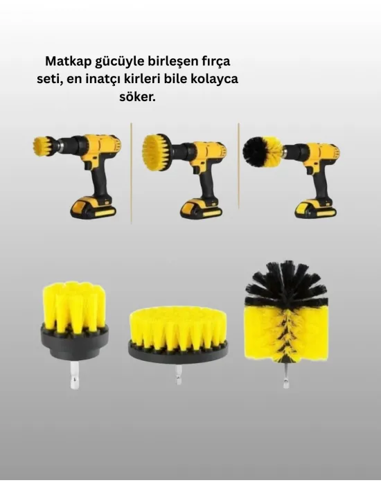 Matkap Ucu Temizlik Aparatı 3’lü Fırça Seti