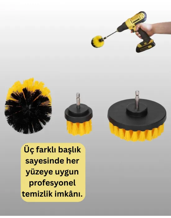 Matkap Ucu Temizlik Aparatı 3’lü Fırça Seti