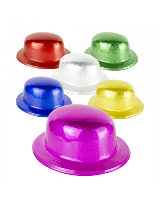Mavi Renk Hologramlı Plastik Yuvarlak Melon 27x24 Cm