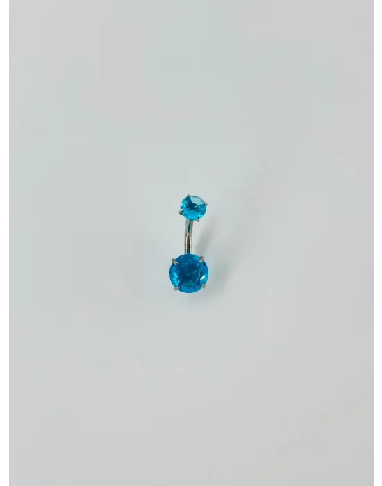 Mavi Taşlı Göbek Piercing - Pg0012
