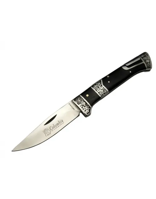 Mb3936b Siyah Av / Kamp Çakısı 20cm- Manuel, İşlemeli, Kemerlikli, Ahşap Sap