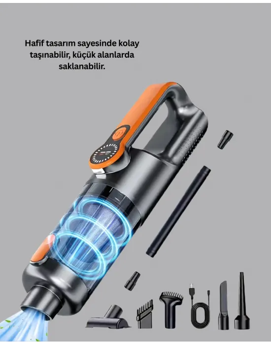 Mini El Süpürgesi Çok Başlıklı Kablosuz Vakum Güçlü Emiş Numaratör Hediyeli