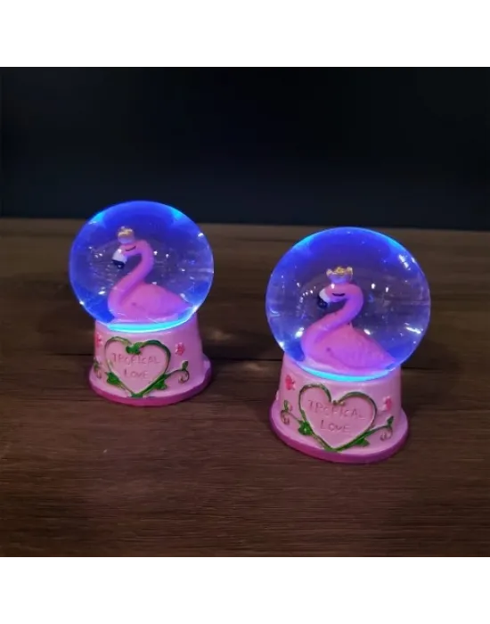 Mini Işıklı Flamingo Kar Küresi