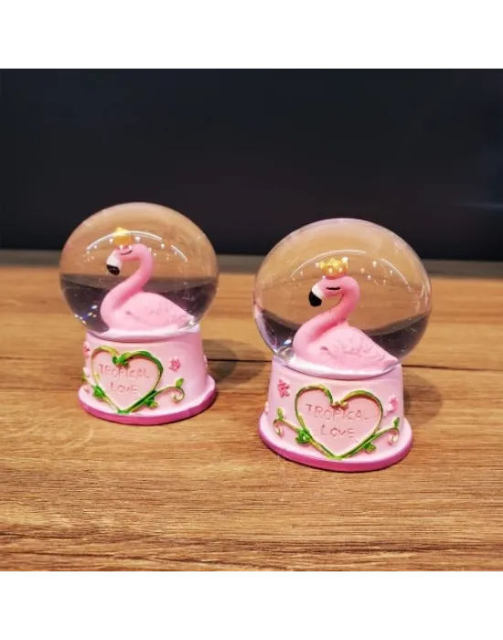Mini Işıklı Flamingo Kar Küresi