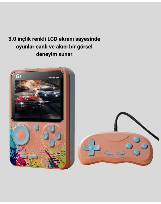 Mini Retro Oyun Konsolu 500 Oyunlu 3.0 İnç Ekran Ve Şarjlı Batarya