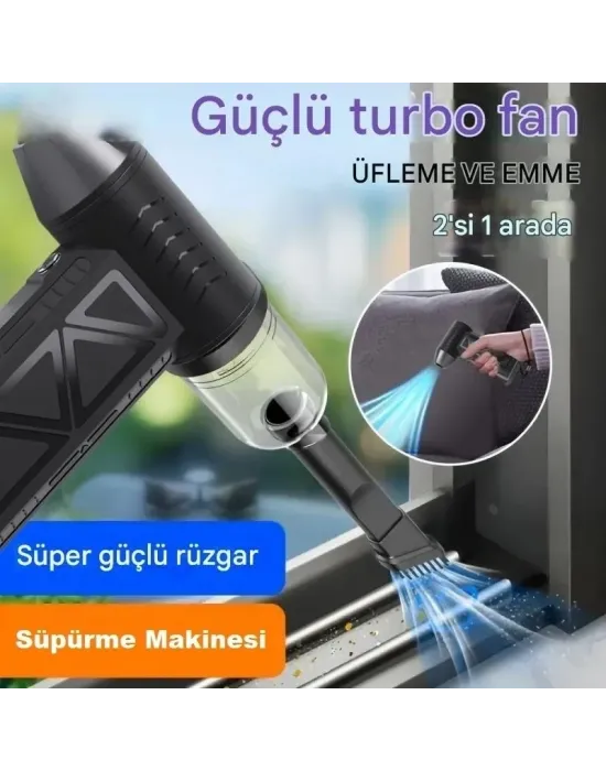 Mini Şarjlı Hava Üfleyici Ve Vakumlu El Süpürgesi