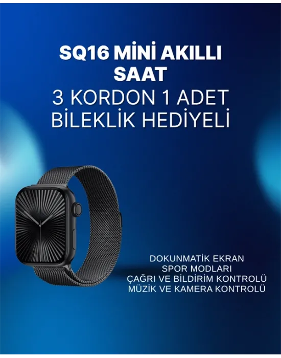 Mini Series 10 Akıllı Saat | 3 Kordon + Bileklik Hediyeli, Tüm Telefonlarla Uyumlu