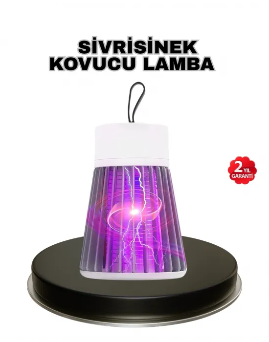 Mor Işıklı Şarjlı Böcek Öldürücü Lamba – Ev, Balkon Ve Kamp Kullanımına Uygun