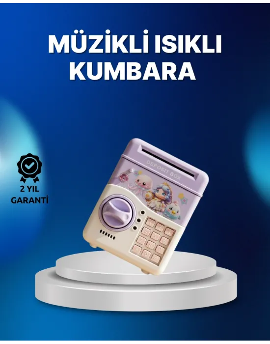 Mor Otomatik Para Girişli Elektronik Şifreli Kumbara