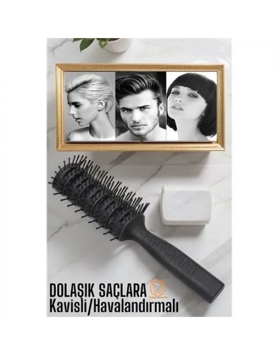 Nano Dolaşık Saç Tarağı Kavisli Havalandırmalı 720344