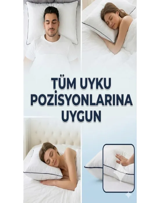 Nano Jel Lüks Yastık 2li Set 50x70cm 1200gr Pamuklu Kumaş
