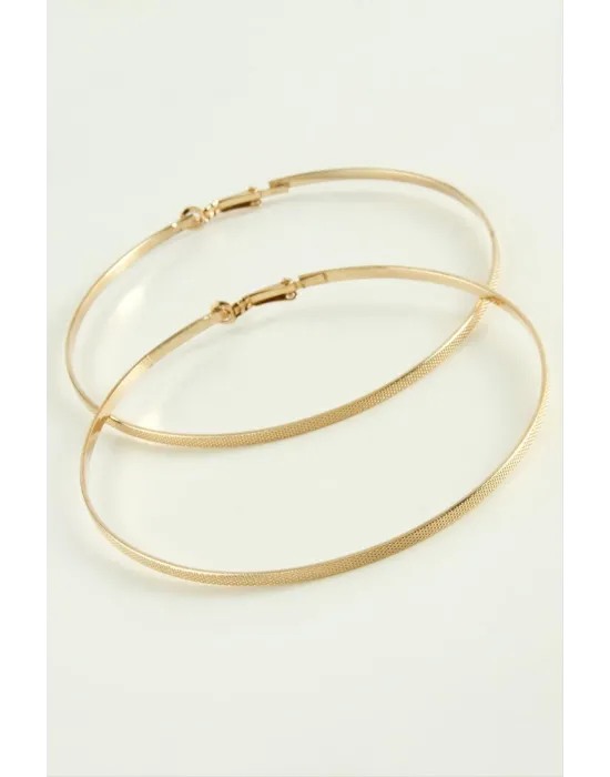 Noktalı Metal Halka Küpe 9-10 cm