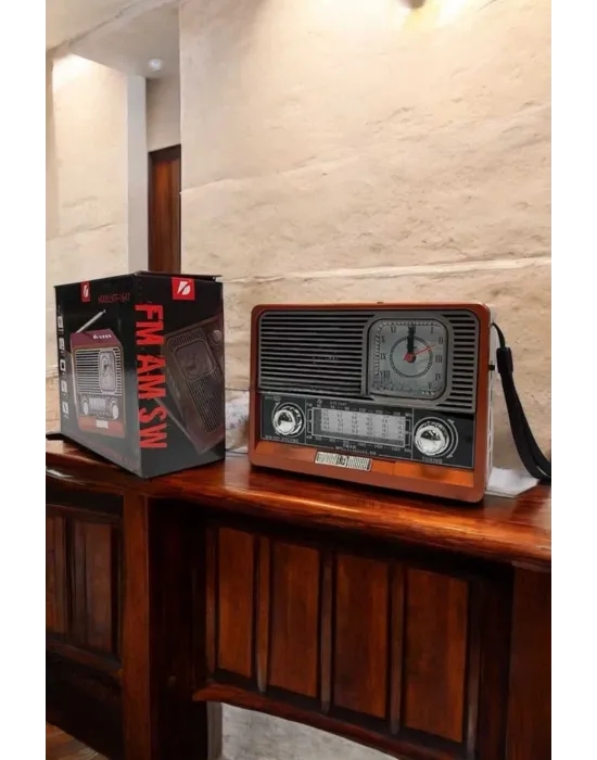 Nostaljik Görünümlü Usb Girişli Bluetooth Bağlantılı Radyo