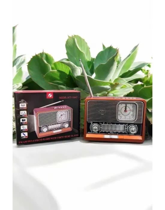 Nostaljik Görünümlü Usb Girişli Bluetooth Bağlantılı Radyo
