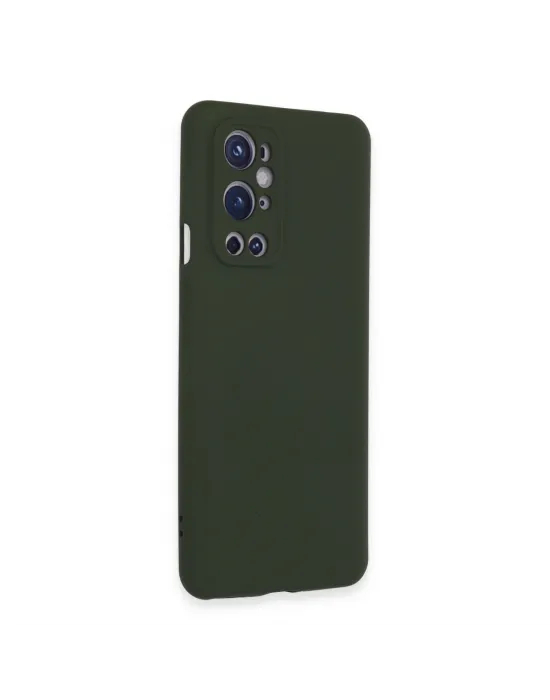 One Plus 9 Pro Kılıf Nano İçi Kadife Silikon - Koyu Yeşil
