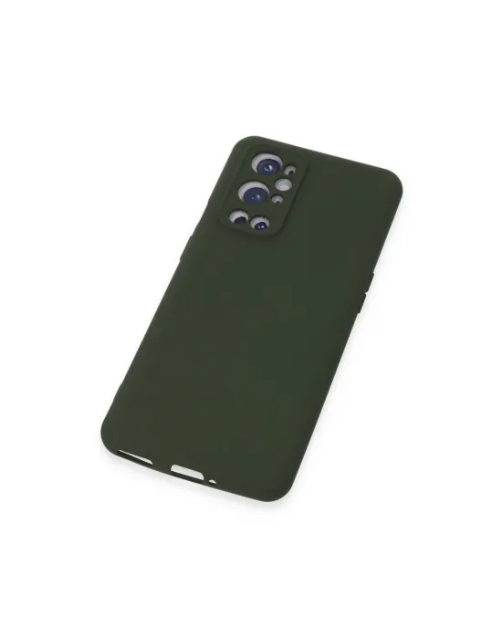 One Plus 9 Pro Kılıf Nano İçi Kadife Silikon - Koyu Yeşil
