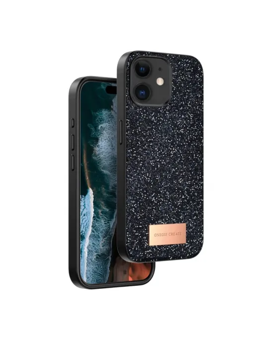 Onegif Apple İphone 11 Bright Simli Kapak - Siyah
