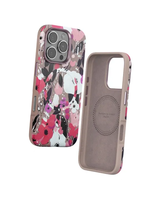 Onegif Apple İphone 16 Pro Flower Series Magsafe Kapak - Pembe