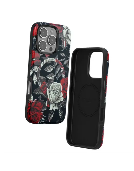 Onegif Apple İphone 16 Pro Max Flower Series Magsafe Kapak - Siyah