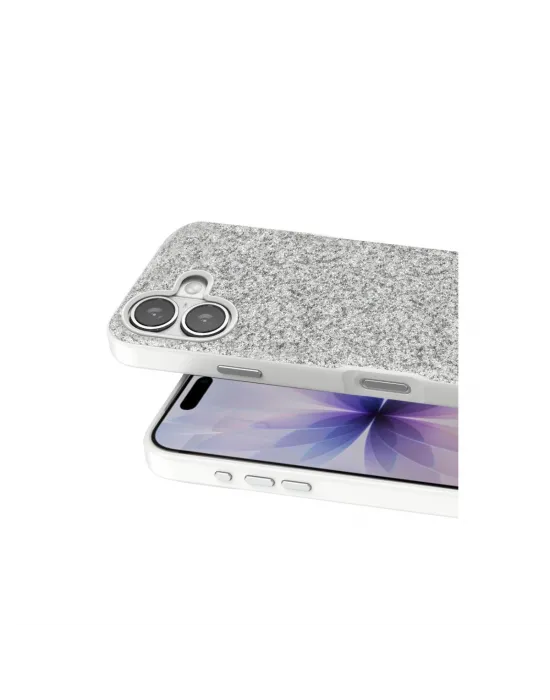 Onegif Apple İphone 17 Bright Simli Kapak - Beyaz