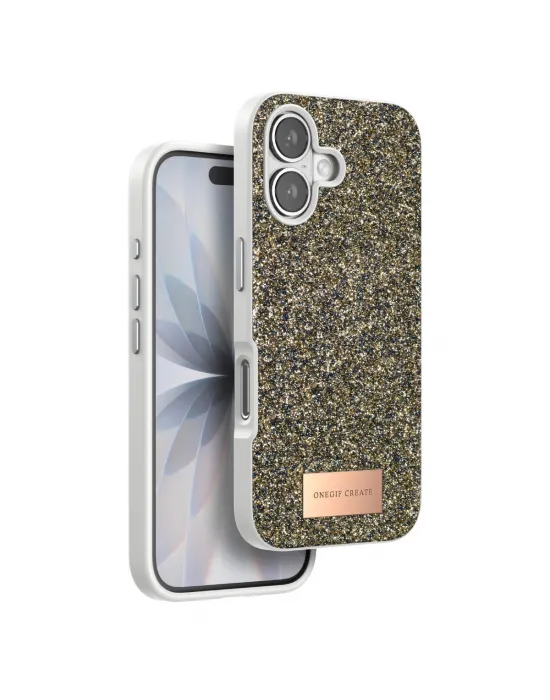 Onegif Apple İphone 17 Bright Simli Kapak - Çöl Titanyum