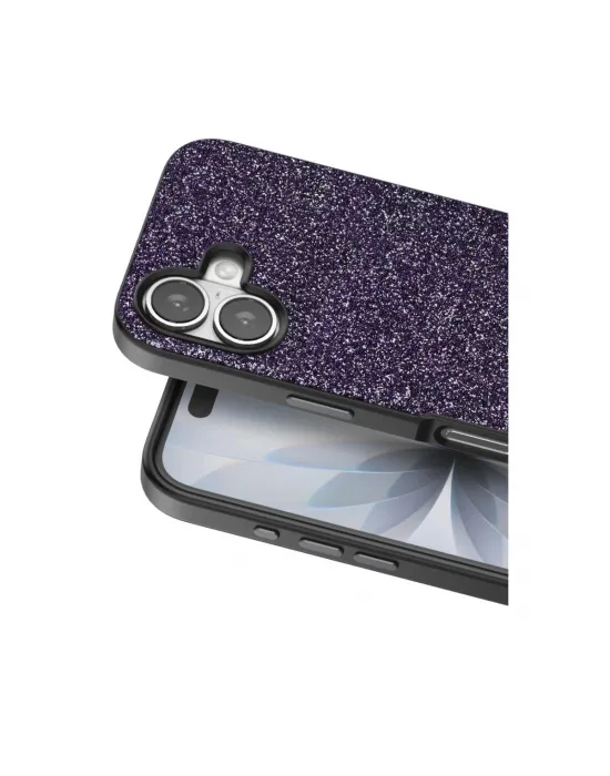Onegif Apple İphone 17 Bright Simli Kapak - Derin Mor