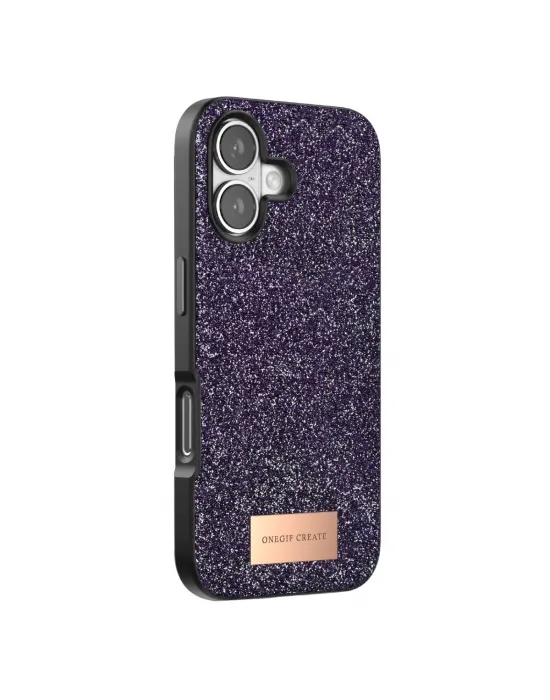Onegif Apple İphone 17 Bright Simli Kapak - Derin Mor