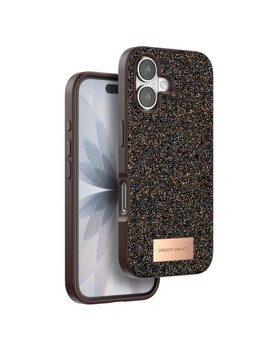 Onegif Apple İphone 17 Bright Simli Kapak - Gold