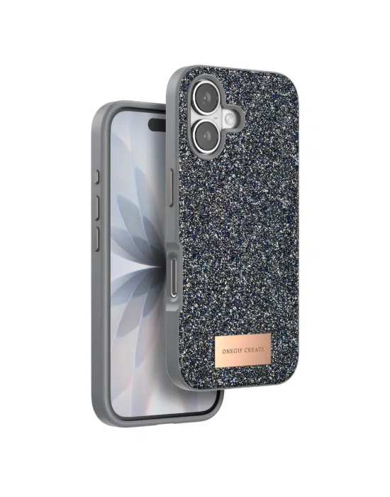 Onegif Apple İphone 17 Bright Simli Kapak - Gümüş