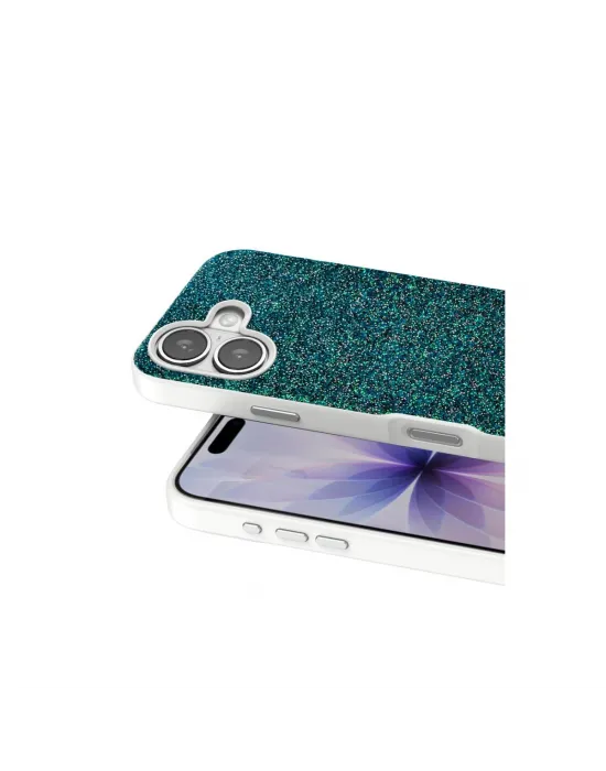 Onegif Apple İphone 17 Bright Simli Kapak - Koyu Yeşil