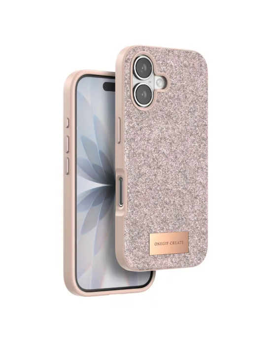 Onegif Apple İphone 17 Bright Simli Kapak - Pembe