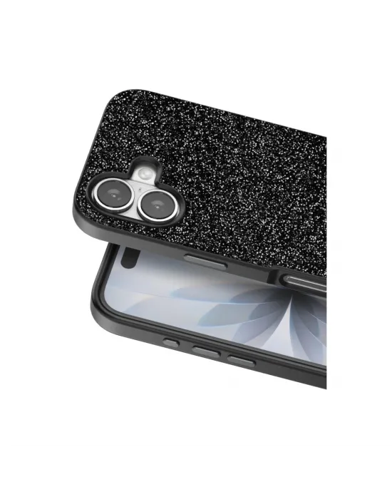 Onegif Apple İphone 17 Bright Simli Kapak - Siyah
