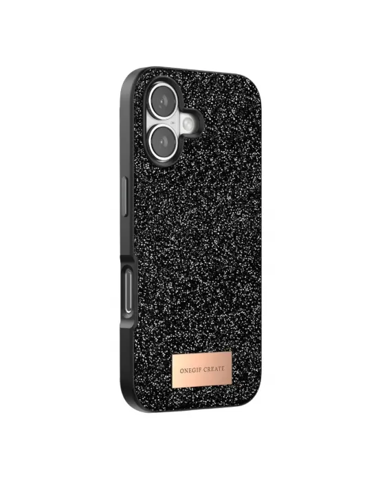 Onegif Apple İphone 17 Bright Simli Kapak - Siyah